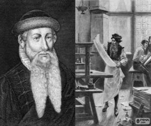 Puzzle Johannes Gutenberg (1398-1468), εφευρέτης της σύγχρονης τυπογραφίας